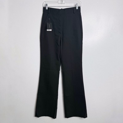 NWT Massimo Dutti Women's Flare Fit Black Dress Trousers Pants Size 4