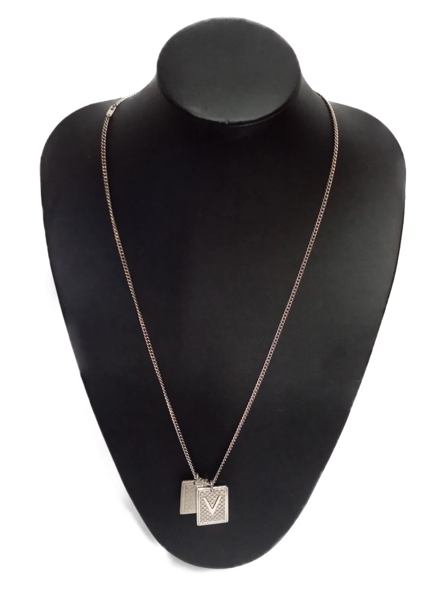 Louis Vuitton Collier Plaques Gambling Necklace M62678 Silver Men's  Women's