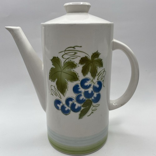 Sears Harmony House Ironstone Blue Grapes Coffee Pot Mid-Century Modern Japan - Picture 9 of 14