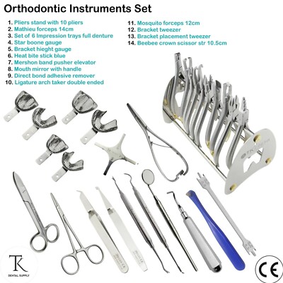 Kieferorthopädische Instrumente Sortiment Dental Trennbogen Drähte Biege Setup Werkzeuge