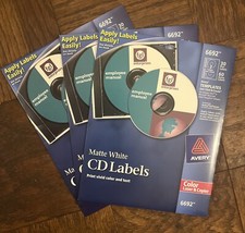 Avery Laser CD/DVD Disc Labels, 30 Disc Labels 60 Spine 6692 Matte White