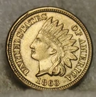 1863 AU plus Indian Head Penny