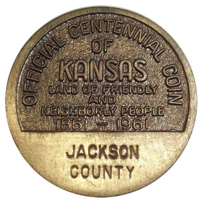 1961 Kansas Statehood Centennial Jackson County Medal - Holton KS Token ...