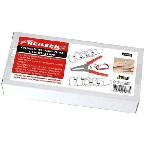 10pc Collin Miter Spring Pliers and Miter Clamps for Compound Miter Trim Work