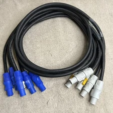 Lot Of 5 Neutrik Powercon Grey To Blue 5 Ft Extension Cable 20A 250
