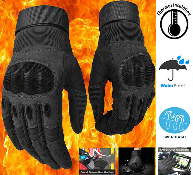 Grapelet Gants de Moto d'hiver,Gants Moto Hiver Chauds pour Hommes