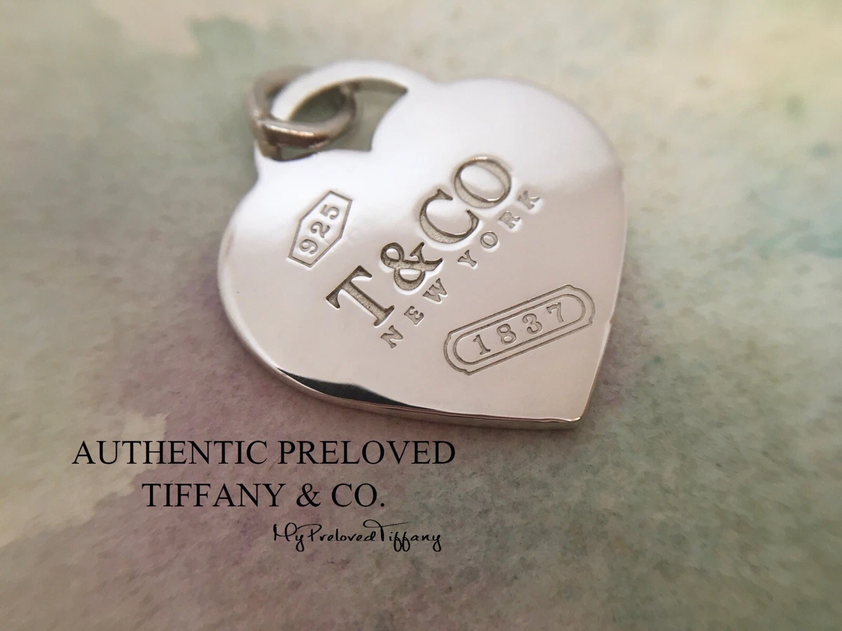 Authentic Tiffany Co 1837 XL Silver Heart Charm Pendant eBay