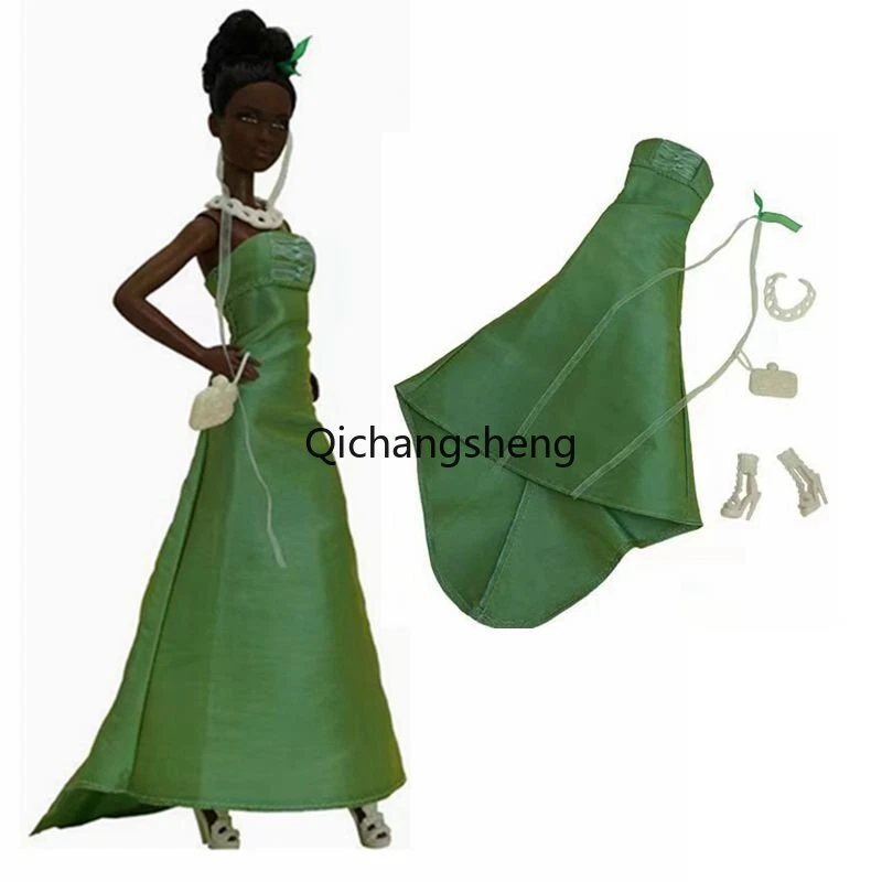Green 1 6 Doll Dress Evening Gown Shoes Bag Accessories 11.5
