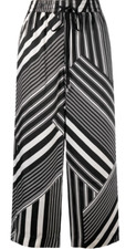 NWT - DKNY Women's 'TWO-TONE' Black French Vanilla Combo WIDE-LEG TROUSERS - S