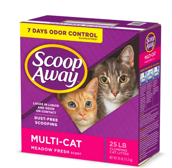 Scoop Away MultiCat Clumping Cat Litter, Scented, 25 lbs 3 pack eBay