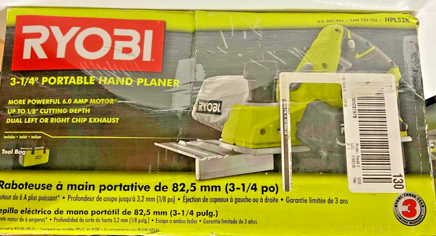 USED Ryobi HPL52K 6 Amp 31/4 in. Corded Hand Planer 33287164509 eBay