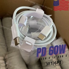 Lot 60W USB-C to USB-C Cable PD Fast Charger Cord For Samsung iPhone 15 16 17