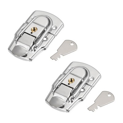 76mm x 45mm Metal Small Size Suitcase Lock Hasp Catch Latch with Keys 2 Pcs