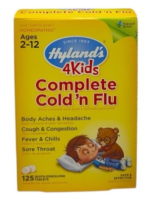 Hylands 4 Kids Complete Cold  n  Flu, 125 Dissolving Tablets, Natural, Original