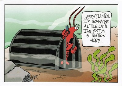 Humorous Cartoon Postcard Lobster Treasure Chest ''Situation'' Jeff Poff