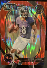 Panini 2024 Select Club Level Lamar Jackson #227 Red Shock Prizm /249 Ravens NFL