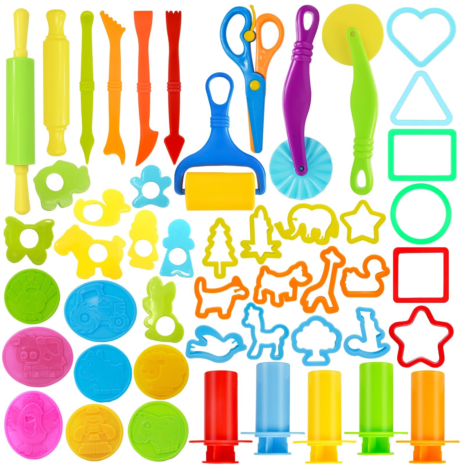 , 49 Pcs Dough Tools Sets For Kids Ages 4-8, Dough Accessori