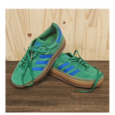 Adidas Gazelle Bold collegiate green lucid Blue  womens Suede Sneakers Size 10 