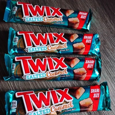 4x TWIX SALTED CARAMEL CHOCOLATE BISCUIT CARAMEL BAR 4x46G = 184g(6.49oz)