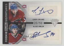 2011 Titanium Rookie Dual Signatures 20/50 Alexei Emelin Louis Leblanc Auto 1pc9