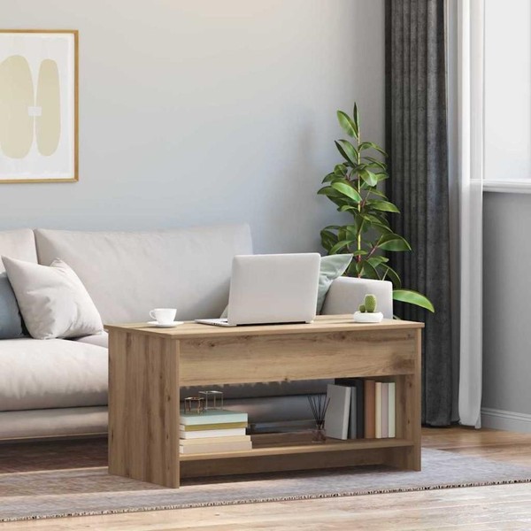 Couchtisch Eiche Handwerklich 102 X 50 X 52.5 Cm Holzwerkstoff-image