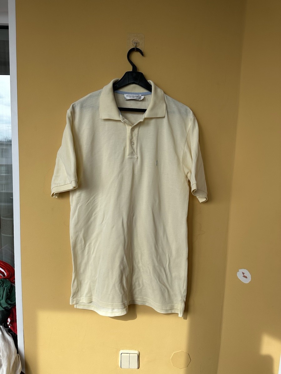 VINTAGE YVES SAINT LAURENT POLO SHIRT FITS MENS Yellow YSL SIZE M