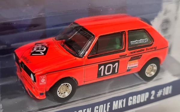Greenlight 1/64 Volkswagen Golf Mk1 Gr.2 1975 #101 Orange Diecast Model Car-image