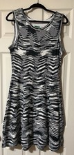 H by Halston Women's Sz M Crochet Sleeveless Midi Tank Dress Lined Trad Wife NWT