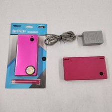 Pink Nintendo DSi Handheld Console System W/ Charger New metal Case And 2 Stylus