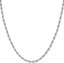 2Mm Rope Chain for Men  Women Diamond Cut Necklaces for Women  Men Necklace 14