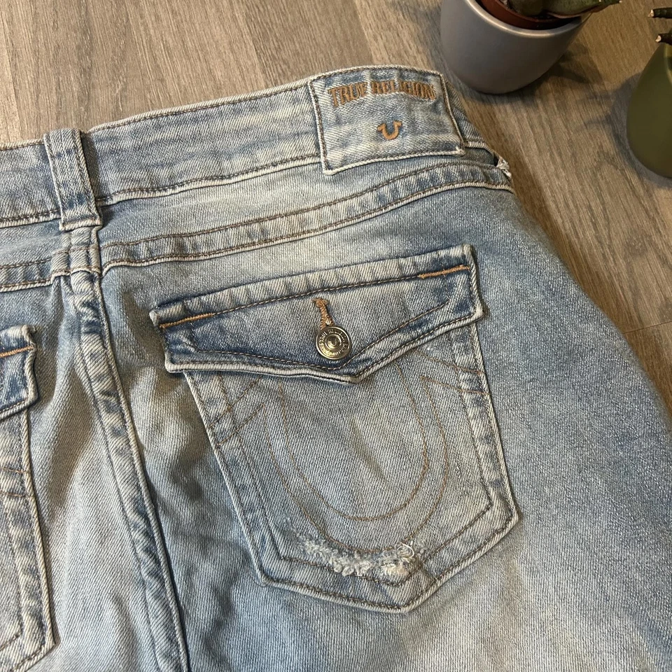 Y2K True Religion Billie Light Wash Straight Leg Jeans W30L30 Flap Pocket - Image 2 of 4