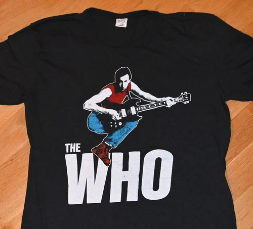 THE WHO original Rare! Pete Townshend Concert T 1970s vintage concert t-shirt, vintage, single stitch, B+ condition