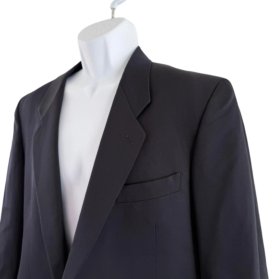 VINTAGE Giorgio Armani Blazer Mens Large Black 2 Button Made in Italy 90s - Image 3 of 4