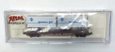 Atlas 37452 N Scale Atchison Topeka Santa Fe Piggyback Flat w/ (2) 24' Trailers