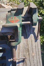 Small Vintage Mercury Bench Vise With Anvil 2 1/2” Jaws - Works