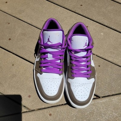 Nike Air Jordan 1 Low  Palomino  Mocha Brown Purple 553558-215 Men's Size 9 U.S 