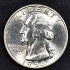 1954-D Washington Silver Quarter BU Uncirculated - Denver Mint