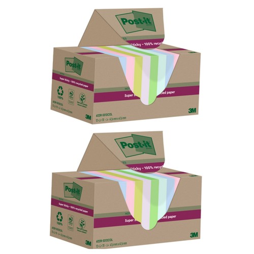 24 Post it® SuperSticky Green - 622R-SSCY - 47,6 x 47,6 mm Da 70 Fogli Cadauno - Bild 1 von 2