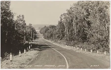 RPPC Entering Eagle Harbor Michigan MI West Bluff Keweenaw Peninsula Postcard