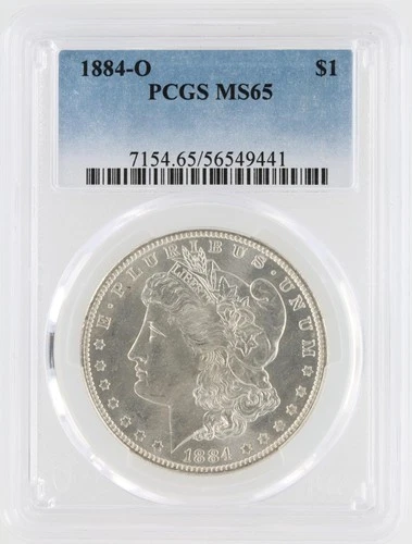1884-O Morgan Silver Dollar PCGS MS64 S$1 New Orleans Minted chipped holder