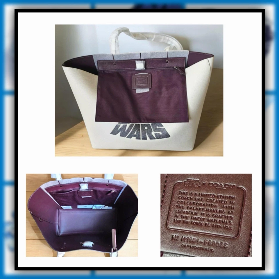 Bolso de Mano Star Wars X Coach Town Con Motivo Brillo F89036 Tiza Nuevo con Etiquetas Foto 4 de 4