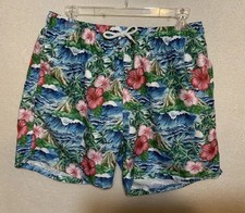 Franks Australia Swim Trunks Men's XL Floral Mesh Lined 5" Inseam Bathing Suit