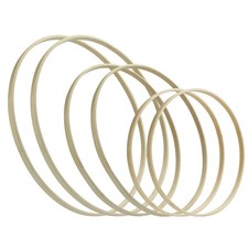 Kemcatui 6Pcs Wooden Bamboo Floral Hoop, 3 Sizes 8 10 12 Inch Wooden Wreath...