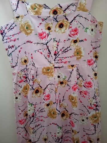 Joe Browns UK 12 ROMANCE IN BLOOM PINK FLORAL DRESS Square Neck Super Pretty - Picture 11 of 22