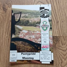 Pontypridd v Maesteg Oct 1992 Rugby Programme