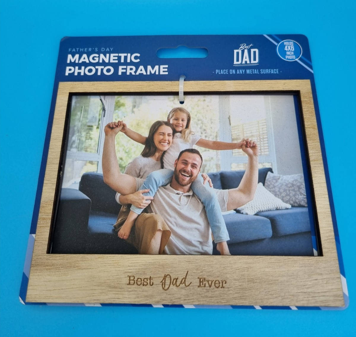 Father's Day Magnetic Wooden Photo Frame Best Dad Ever