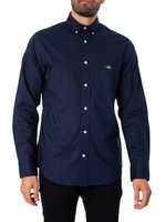Gant Herren Poplin Hemd Klassisch Marineblau GrößE L EU