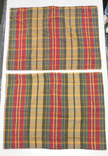 Ralph Lauren Rare Vintage Plaid Euro Pillow Shams Set of 2 Great Condition