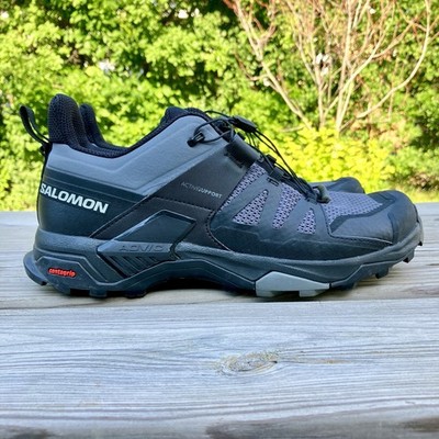 Salomon X Ultra 4 Trail Hiking Shoes Men's Size 9 Black Gray Low Bungee 413856