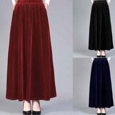 Gonna moderna in velluto linea A per donna design lungo sottile ed elegante